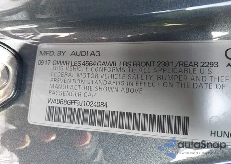 2018 Audi A3 2.0T Premium/2.0T Tech Premium from USA, damaged, VIN WAUB8GFF9J1024084